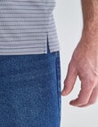 Chisel Quick Dry Herringbone Short Sleeve Polo Shirt, Navy product photo View 07 S