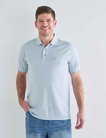 Chisel Quick Dry Herringbone Short Sleeve Polo Shirt, Teal product photo