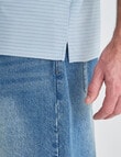 Chisel Quick Dry Herringbone Short Sleeve Polo Shirt, Teal product photo View 04 S