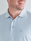 Chisel Quick Dry Herringbone Short Sleeve Polo Shirt, Teal product photo View 06 S