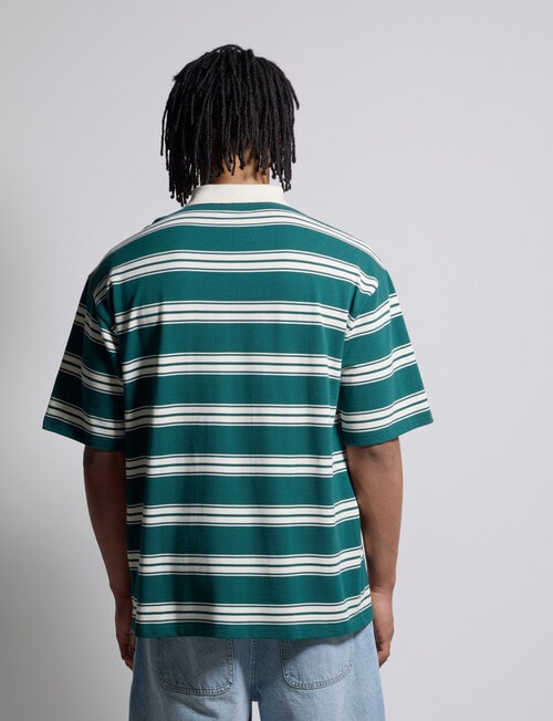AIR SPACE Oversize Stripe Polo, Green product photo View 02 L