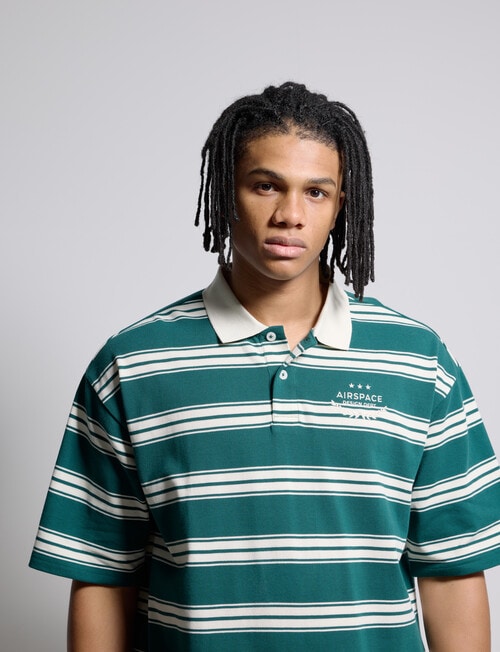 AIR SPACE Oversize Stripe Polo, Green product photo View 04 L