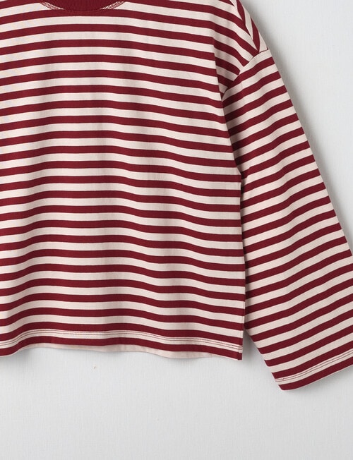 Switch Frankie Stripe Boxy Long Sleeve Tee, Pink product photo View 02 L