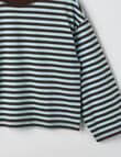 Switch Frankie Stripe Boxy Long Sleeve Tee, Chocolate product photo View 02 S