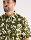 Kauri Trail Palms Short Sleeve Shirt, Olive product photo View 04 S