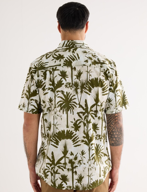 Kauri Trail Print Short Sleeve Shirt, Natural product photo View 02 L