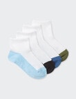 Bonds Light Quarter Crew Sock, 4 Pack, Kelpie, Camp Cove, La Femme Nikita & Airbourne product photo View 02 S