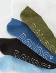 Bonds Light Quarter Crew Sock, 4 Pack, Kelpie, Camp Cove, La Femme Nikita & Airbourne product photo View 03 S
