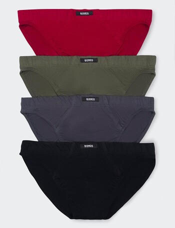 Bonds Action Brief, 4-Pack, Cherry Wine, Six Iron, Black Pearl & Nu Black product photo