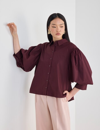 State of play Aura Shirt, Black Cherry product photo
