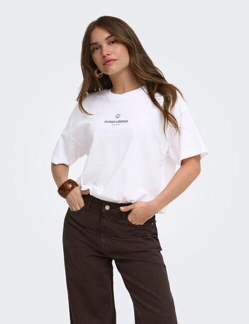 ONLY Vivvi Lovely Tee, Espresso White product photo