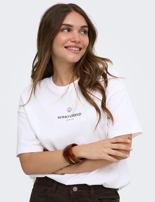 ONLY Vivvi Lovely Tee, Espresso White product photo View 03 L