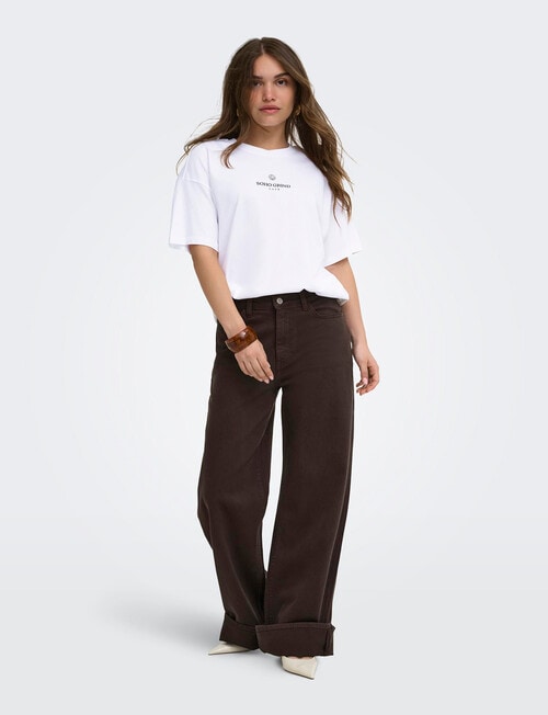 ONLY Vivvi Lovely Tee, Espresso White product photo View 04 L