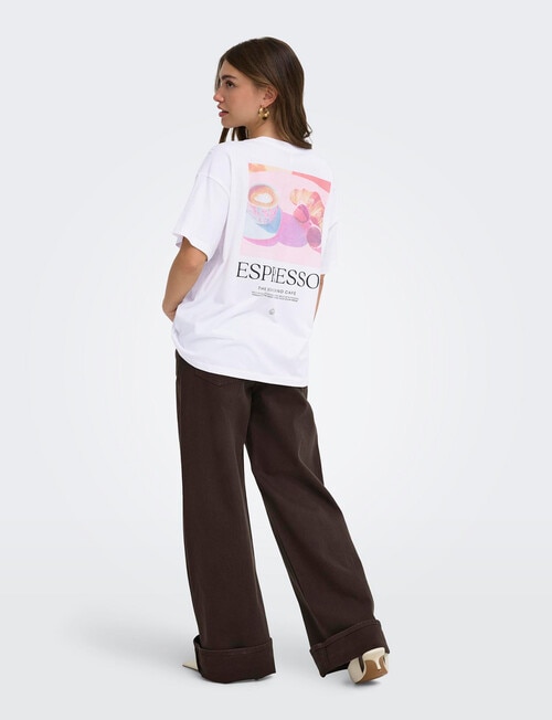 ONLY Vivvi Lovely Tee, Espresso White product photo View 05 L