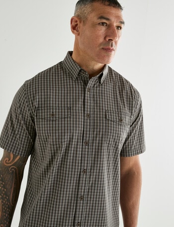 Kauri Trail Cooper Micro Check Short Sleeve Shirt, Charcoal product photo