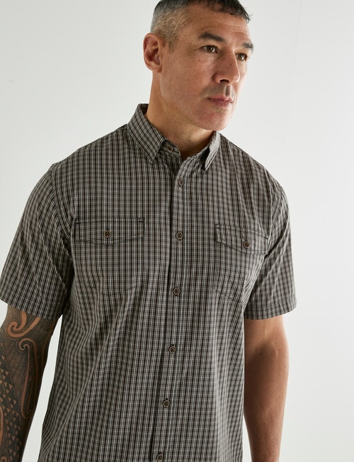 Kauri Trail Cooper Micro Check Short Sleeve Shirt, Charcoal product photo