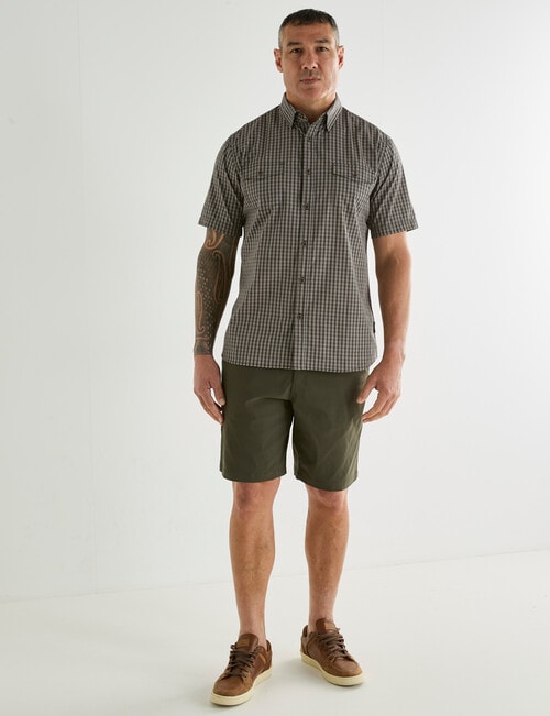 Kauri Trail Cooper Micro Check Short Sleeve Shirt, Charcoal product photo View 03 L