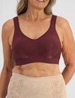 Playtex Comfort Revolution Floral Wirefree Bra, Red Wine product photo