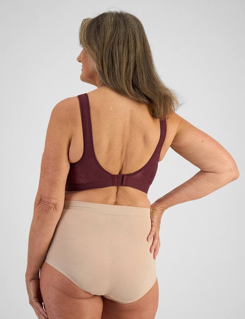 Playtex Comfort Revolution Floral Wirefree Bra, Red Wine product photo View 03 L