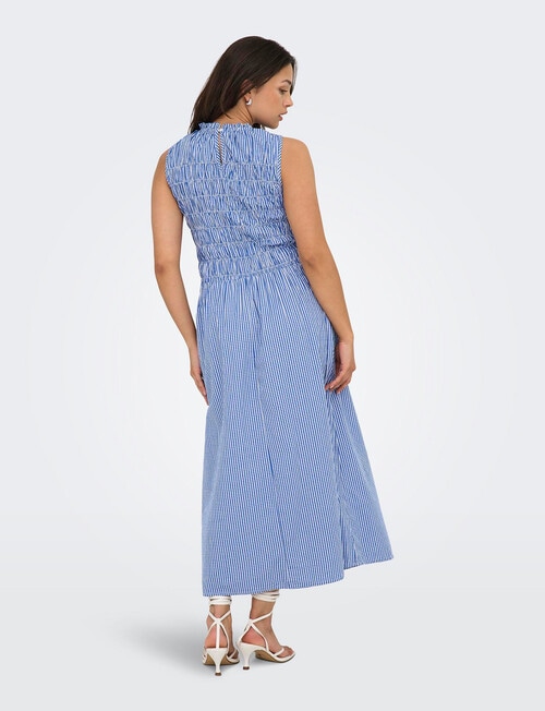 ONLY Tamari Smock Check Dress, Blue Bonnet White product photo View 02 L