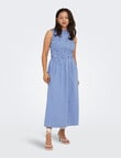 ONLY Tamari Smock Check Dress, Blue Bonnet White product photo View 03 S