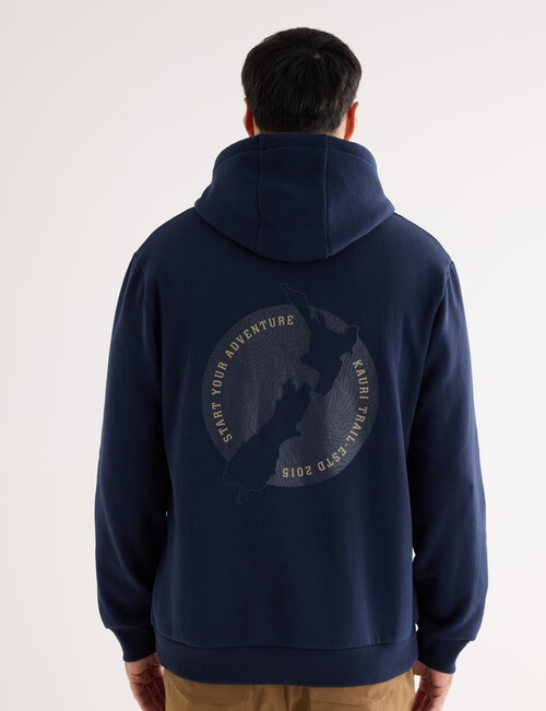 Kauri Trail Fleece Hooded Sweatshirt, Navy product photo View 02 L