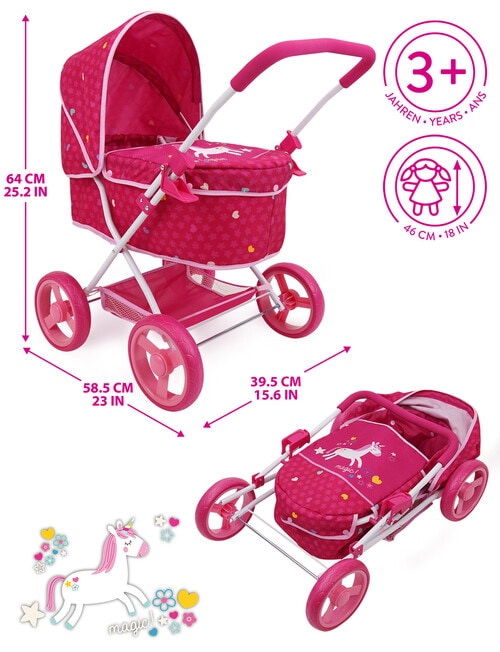 509 Crew Unicorn Ellen Doll Pram Deluxe product photo View 03 L