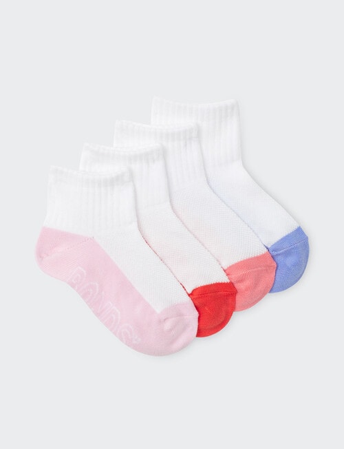 Bonds Light Quarter Crew Sock, 4-Pack, Purple Escape, Island Punch, Red Zeppelin, Soft Blossom product photo View 02 L