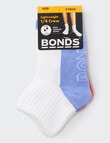 Bonds Light Quarter Crew Sock, 4-Pack, Purple Escape, Island Punch, Red Zeppelin, Soft Blossom product photo View 04 S