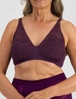 Playtex Ultralight Lace Wirefree Bra, Blackberry product photo