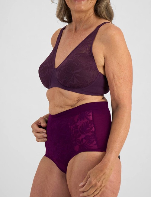 Playtex Ultralight Lace Wirefree Bra, Blackberry product photo View 02 L