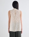 State of play Fern Tie Top, Ecru & Green Spot product photo View 02 S