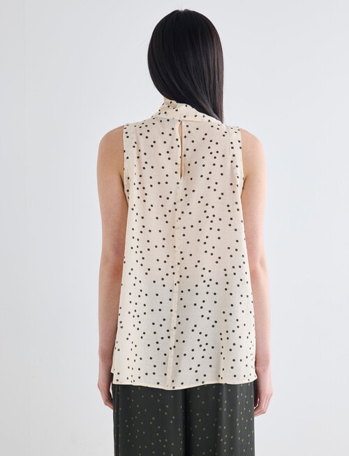 State of play Fern Tie Top, Ecru & Green Spot product photo View 02 L