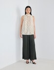 State of play Fern Tie Top, Ecru & Green Spot product photo View 03 S