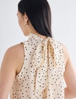 State of play Fern Tie Top, Ecru & Green Spot product photo View 06 S