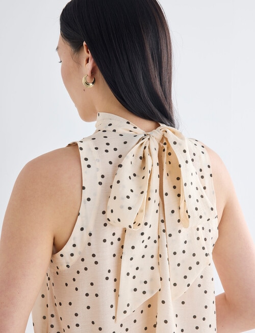 State of play Fern Tie Top, Ecru & Green Spot product photo View 06 L
