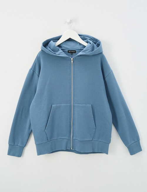 No Issue Front Zip Oversize Hoodie, Acid Blue product photo