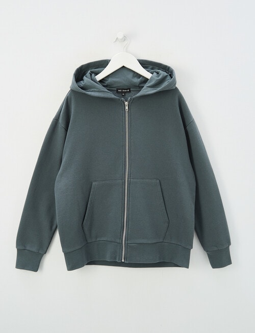 No Issue Front Zip Oversize Hoodie, Carbon product photo
