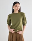 State of play Lark Short Sleeve Cashmere Blend Sweater, Moss product photo