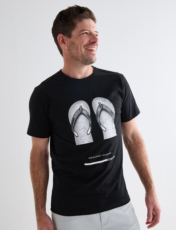 Chisel Jandals Short Sleeve Print Tee, Black product photo