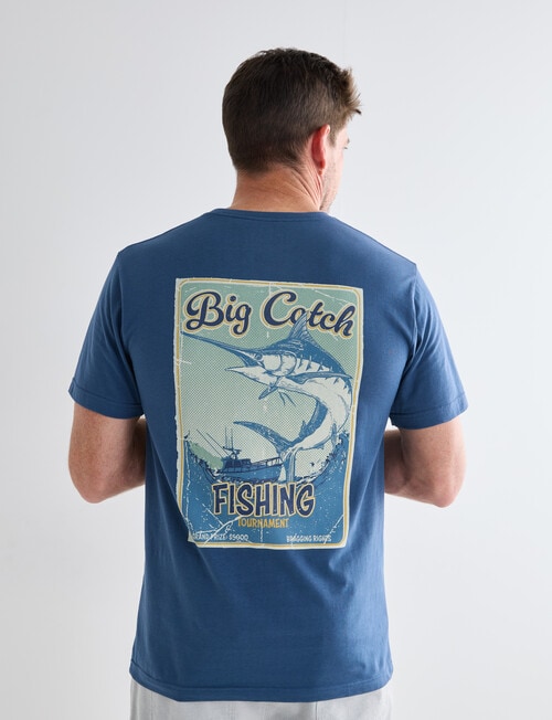 Chisel Big Catch Short Sleeve Print Tee, Dark Blue product photo View 02 L