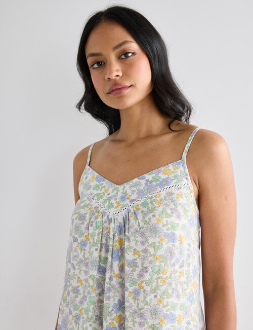 Whistle Sleep Strappy Nightie, Flower Print product photo View 04 L