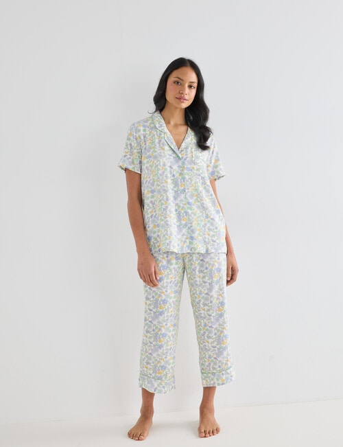 Whistle Sleep Cropped PJ Set, Flower Print product photo