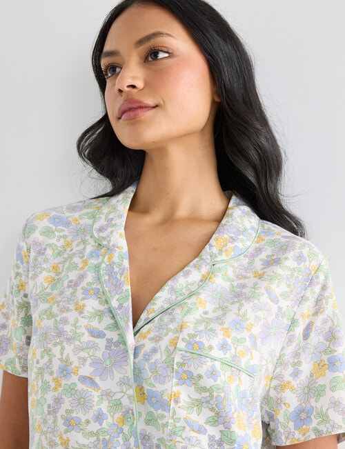 Whistle Sleep Cropped PJ Set, Flower Print product photo View 04 L