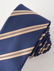 Laidlaw + Leeds Stripe Tie, 7cm, Navy product photo View 02 S