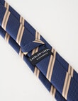 Laidlaw + Leeds Stripe Tie, 7cm, Navy product photo View 03 S