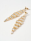 Whistle Crystal Drop Earrings, Gold Tone product photo View 03 S