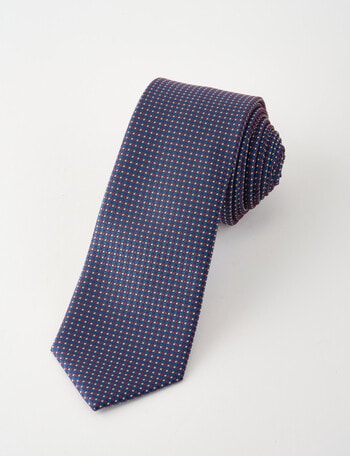 Laidlaw + Leeds Square Dot Tie, 7cm, Navy product photo