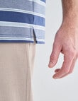 Chisel Multi Stripe Short Sleeve Polo Shirt, Denim product photo View 04 S