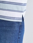 Chisel Multi Stripe Short Sleeve Polo Shirt, White product photo View 04 S